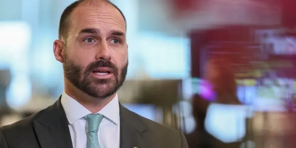 Deputado federal Eduardo Bolsonaro durante entrevista à Reuters em Washington