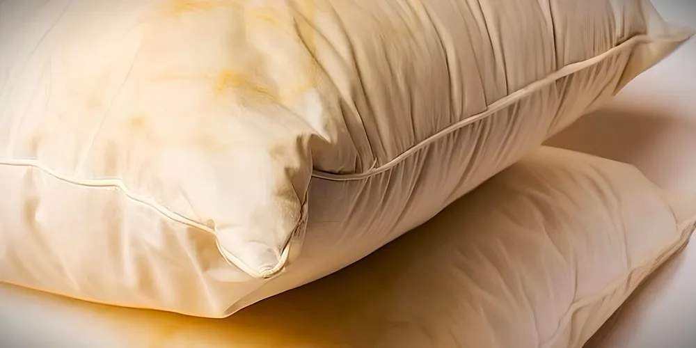 Almofada ou travesseiro amarelo não é necessariamente sujeira