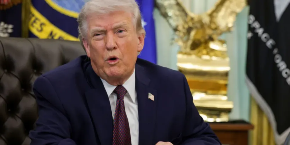 O presidente dos EUA, Donald Trump, no Salão Oval da Casa Branca