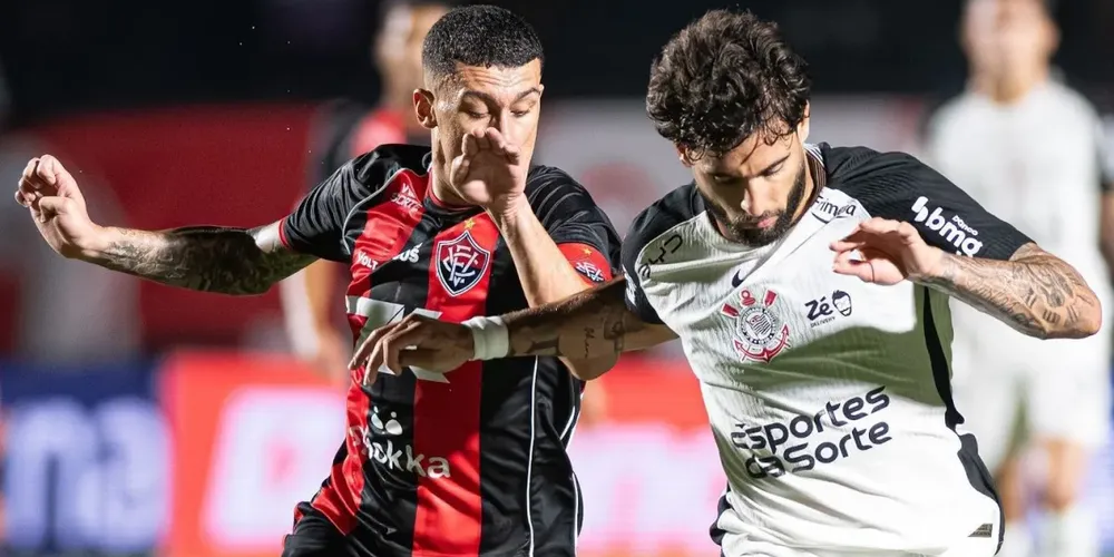 Yuri Alberto em ação no empate sem gols entre Vitória e Corinthians pelo Brasileiro
