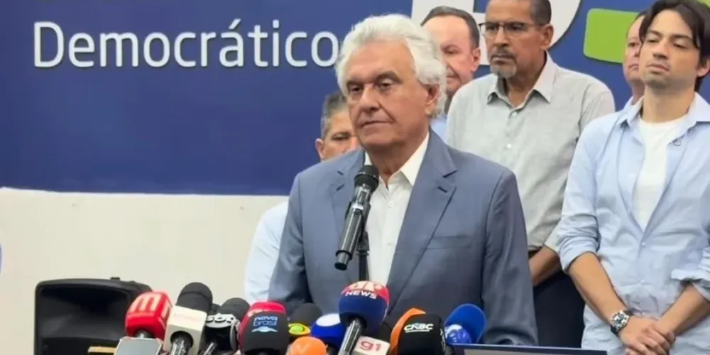 Caiado concedeu uma coletiva de imprensa, na tarde desta segunda-feira (30), na sede do PSD, em São Paulo