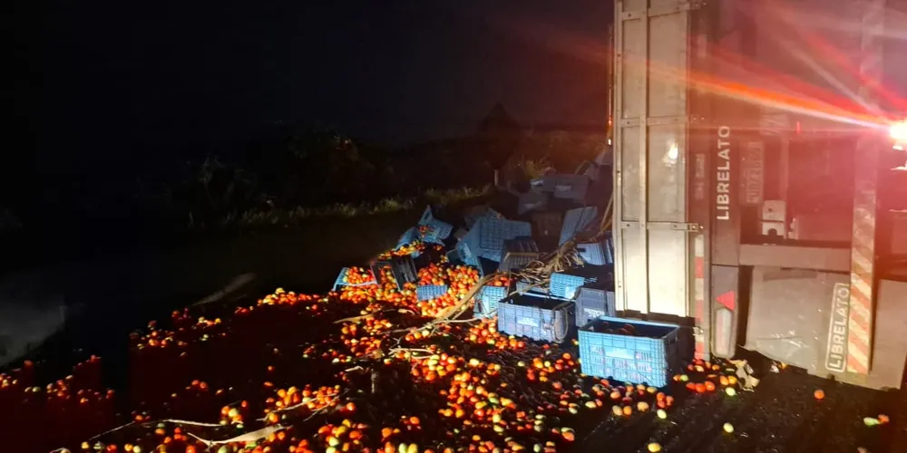 Caminhão carregava tomates