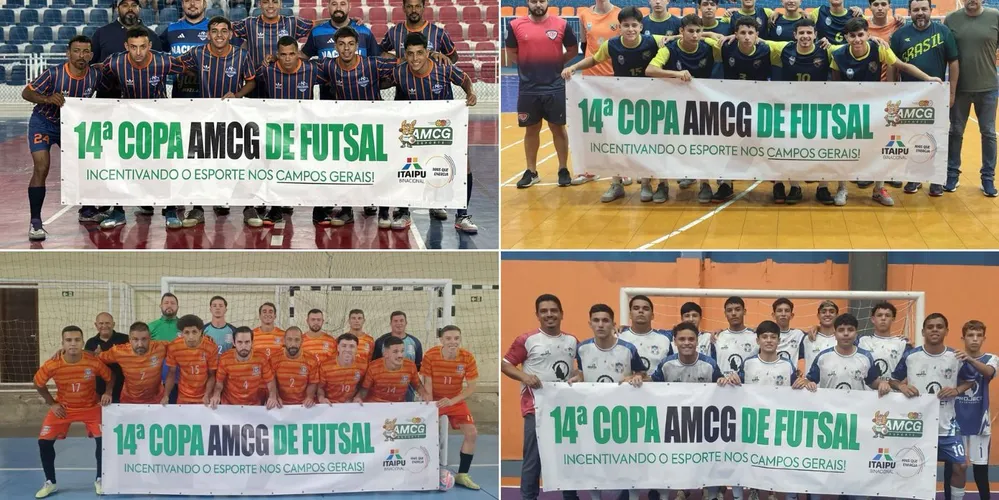 As quatro equipes classificadas em 1º lugar