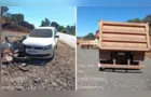 Carro colide na traseira de caminhão na PRC-466 em Guarapuava