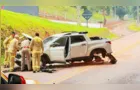 Caminhonete despenca de viaduto na PR-151 em Castro