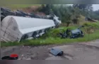Colisão entre carro e caminhão-tanque deixam dois homens em estado grave