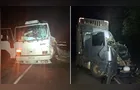Condutor fica ferido em acidente com caminhões na PRC-466 em Turvo