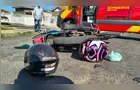 Motociclista fica ferido após colisão com caminhonete em Ponta Grossa