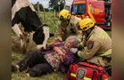 Mulher teve ferimentos graves após ser atacada por uma vaca em Prudentópolis