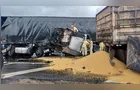 Acidente entre caminhões bloqueia BR-376 em Ponta Grossa