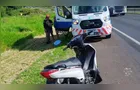 Motociclista de 39 anos fica ferida em queda na PR-151 em Carambeí