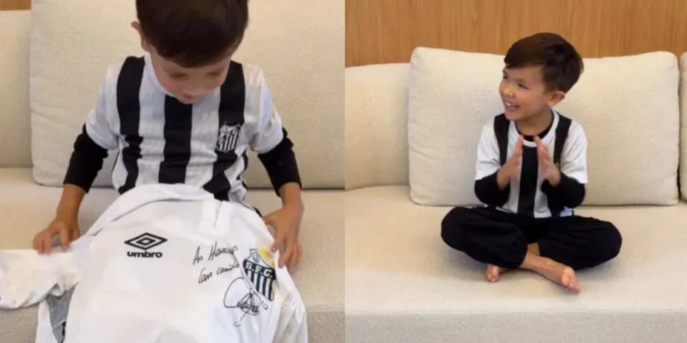 Após não conseguir autógrafo do jogador no estádio, Henrique recebe camisa autografada em casa