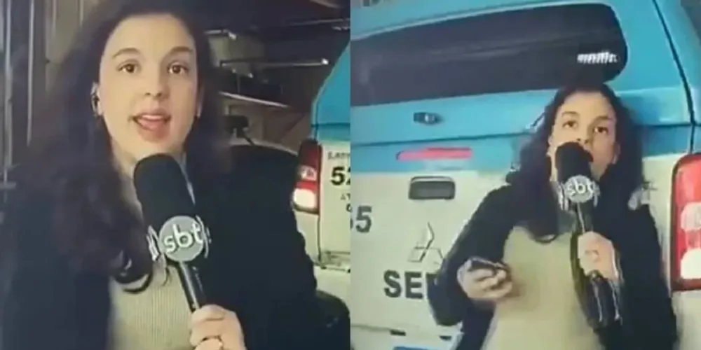 Julia Cabrero fazia uma entrada ao vivo noticiando o caso de um homem que se entregou a polícia após matar a vizinha