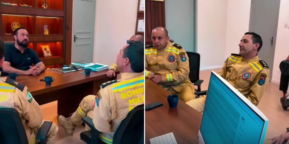 O prefeito Henrique Carneiro recebeu, em seu gabinete na Prefeitura Municipal, o Comandante do 2º Batalhão de Bombeiro Militar, Tenente Coronel André Lopes