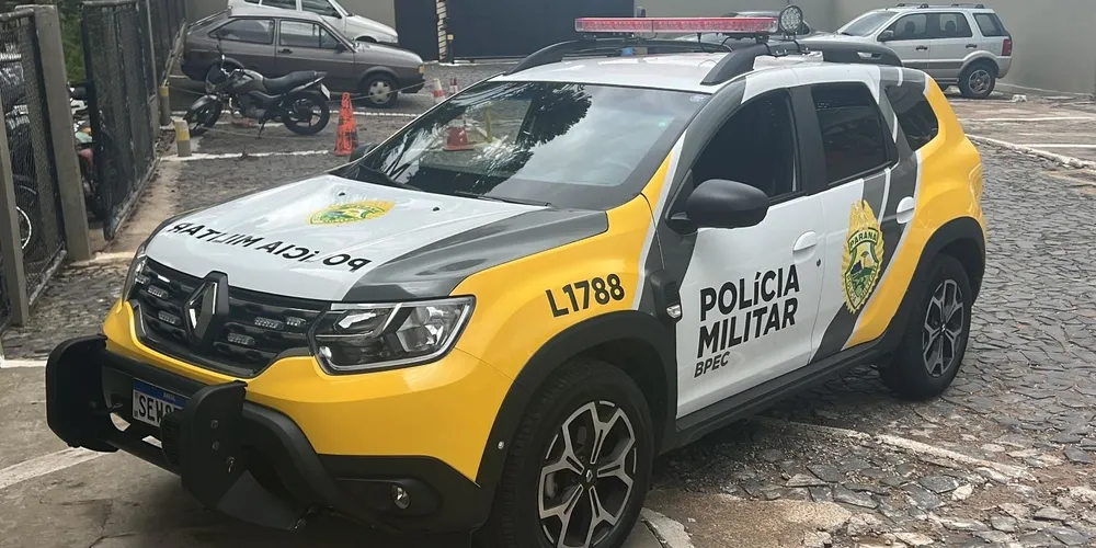 O veículo roubado foi recolhido ao pátio do Destacamento da Polícia Militar de Carambeí