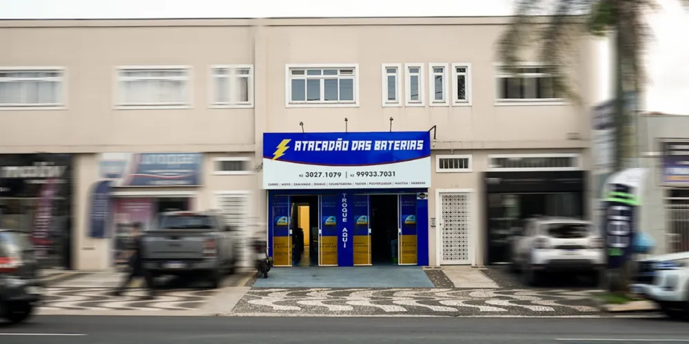 Atacadão das Baterias está localizado na avenida Ernesto Vilela, nº 295, em Ponta Grossa
