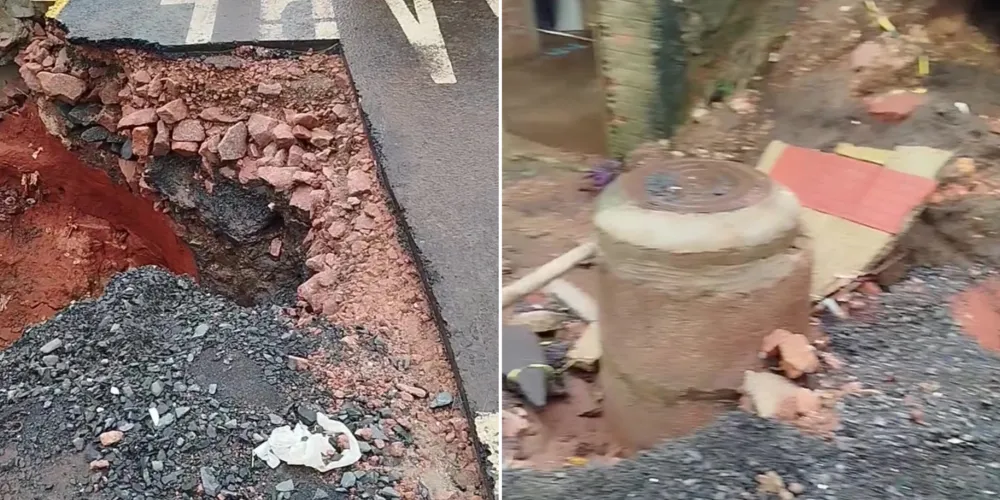 Uma cratera abriu no local