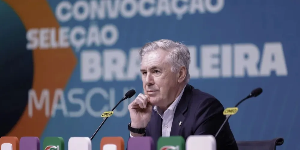 Carlo Ancelotti durante convocação da Seleção Brasileira