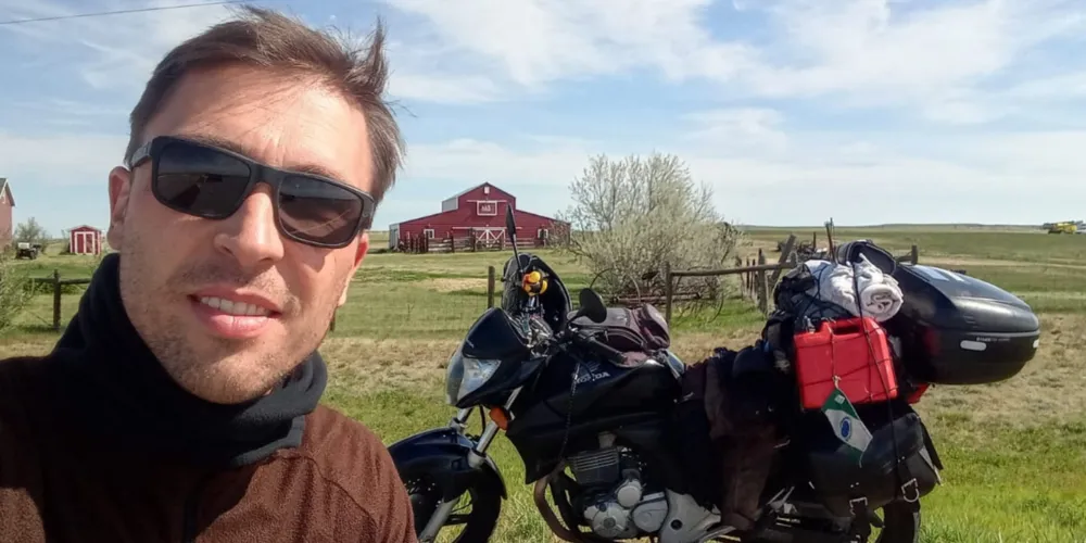 Fred segue avançando em sua expedição de moto rumo ao Alasca