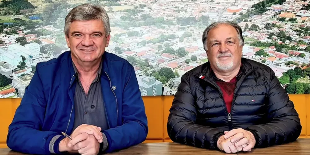Prefeito Juca Sloboda e o vice-prefeito Reginaldo Cheirubim
