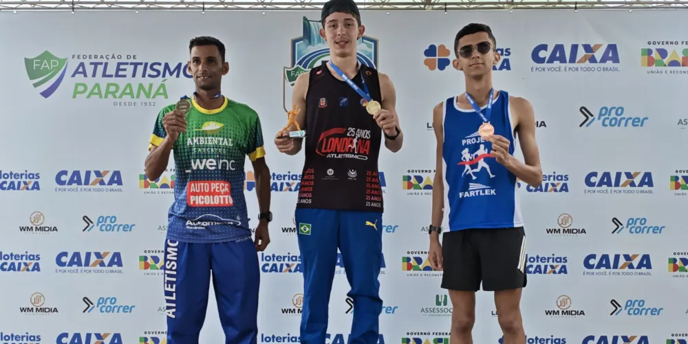 Atleta ponta-grossense Gustavo Padilha Leal garantiu o terceiro lugar na prova dos 5.000 metros rasos