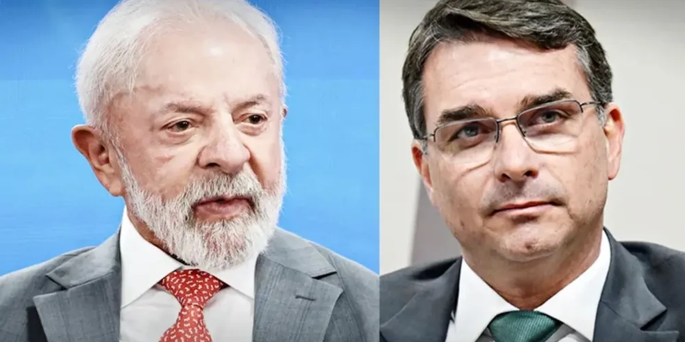 Presidente Luiz Inácio Lula da Silva e senador Flávio Bolsonaro