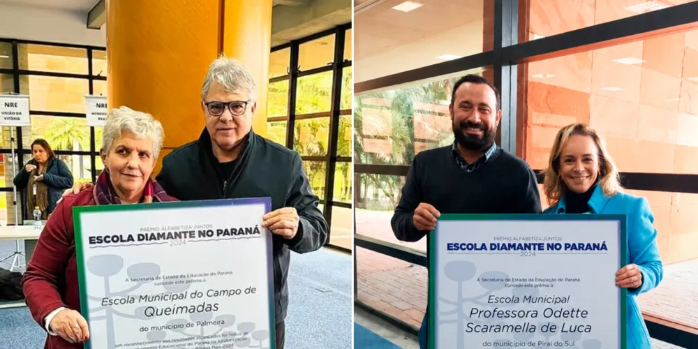 Altamir Sanson e Henrique Carneiro participaram do evento para receber o reconhecimento
