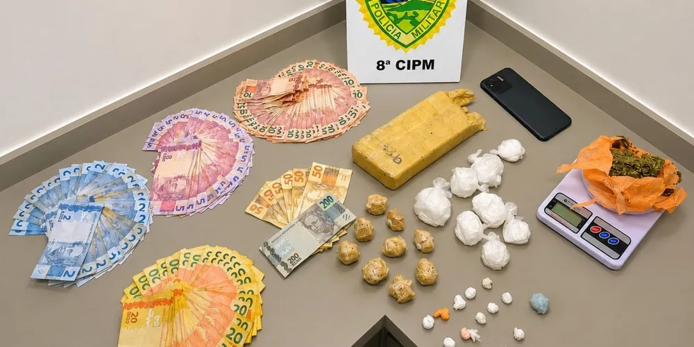 Os entorpecentes, o dinheiro e os demais objetos apreendidos foram entregues à Polícia Civil