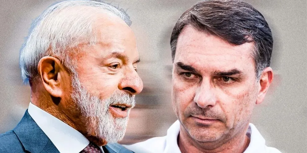 Lula e Flávio Bolsonaro