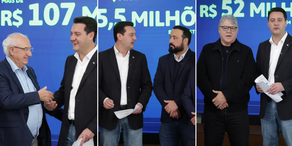 Reinaldo Cardoso, Henrique Carneiro e Altamir Sanson estiveram com o governador Carlos Massa Ratinho Junior