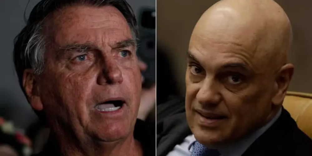 O ex-presidente Jair Bolsonaro e o ministro do Supremo Tribunal Federal (STF) Alexandre de Moraes