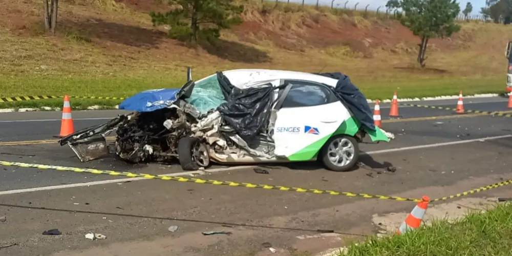 O veículo envolvido era um Hyundai HB20 pertencente à Prefeitura de Sengés