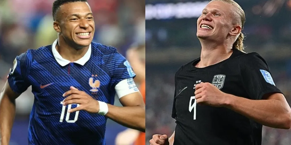 Kylian Mbappé e Erling Haaland, artilheiros de França e Noruega na Copa do Mundo 2026