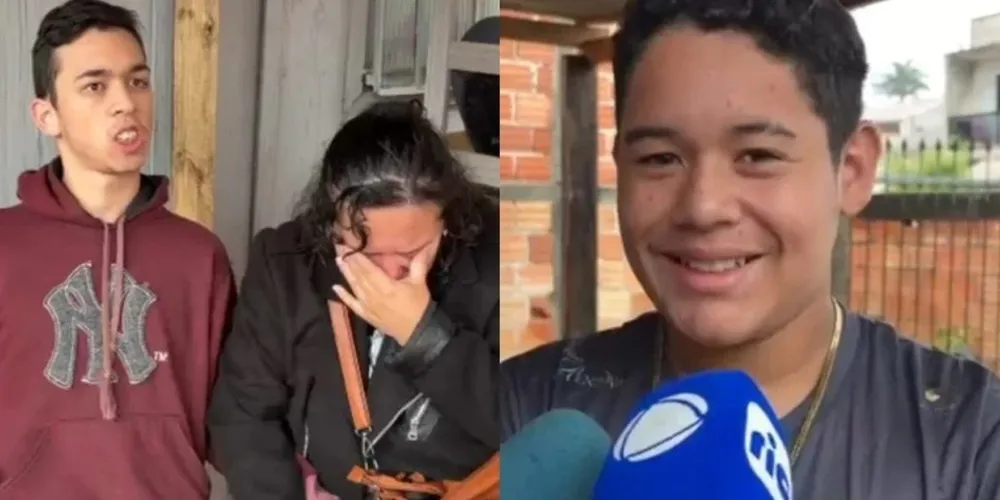 Mãe emocionada após filho ser salvo