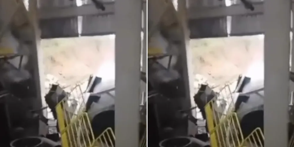 Interior da empresa após explosão