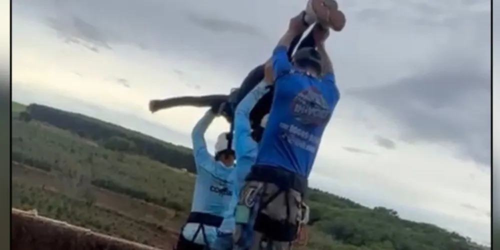 Momento do salto em rope jump