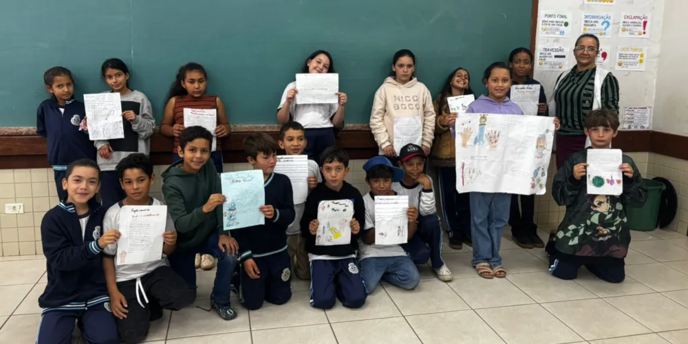 Educandos colocaram no papel o aprendizado com o material audiovisual