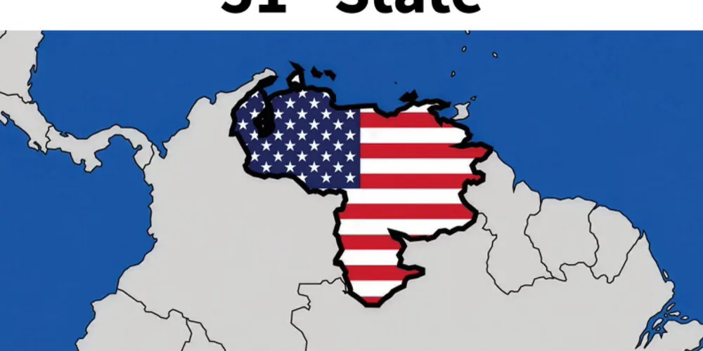 A publicação, que não possui nenhuma declaração de Trump, mostra parte do mapa da América Latina, com a Venezuela preenchida com as cores da bandeira americana