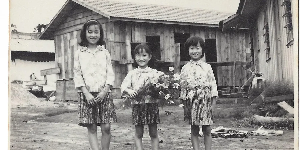 1967 - Moon Suk Kim (Teresa), Moon ok KIm (Pina) e Moon Ja Kim (Maria) 60 Anos Imigração Católica Agrícola Coreana no Brasil