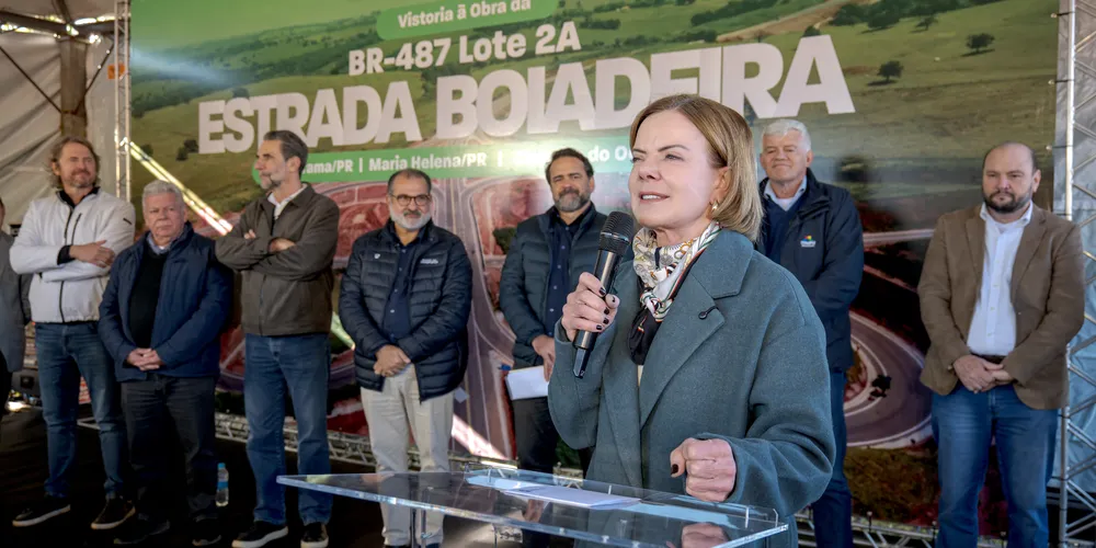 Gleisi destacou o impacto da obra para o desenvolvimento regional e para a logística do agronegócio paranaense