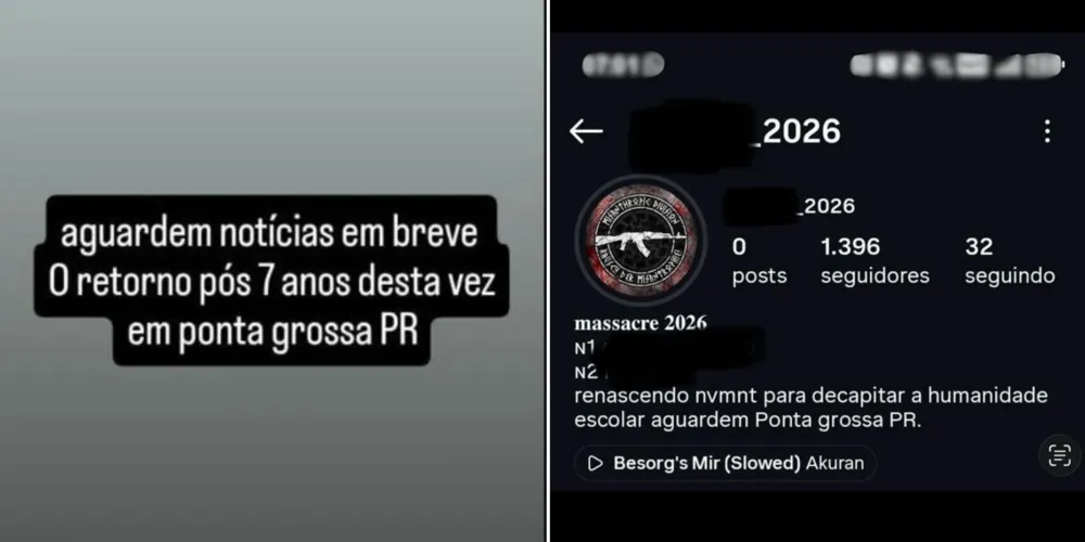 Suspeito usa as redes sociais para propagar as ameaças