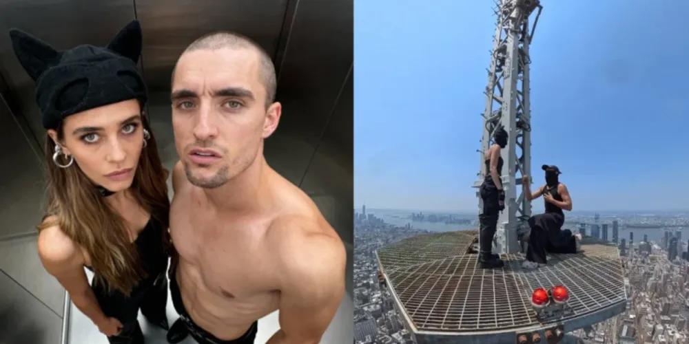 Angela Nikolau e Ivan Kuznetsov são praticanted de rooftopping