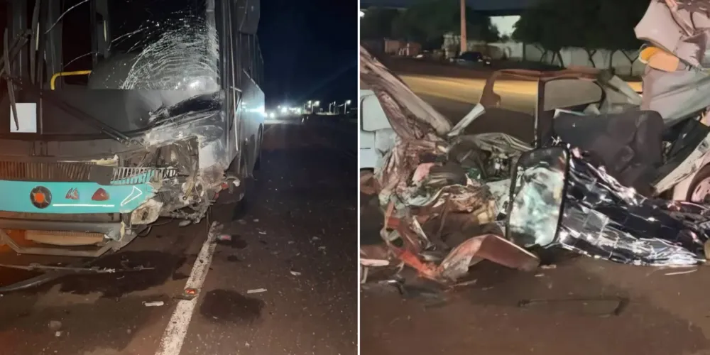 No Fusca estava apenas o condutor, que infelizmente morreu no local