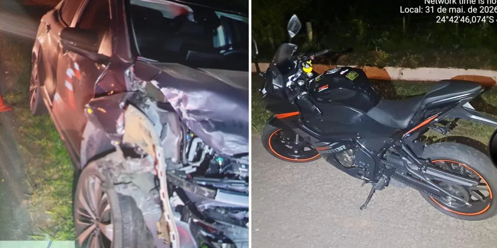 A motociclista sofreu ferimentos leves, sendo encaminhada para a UPA