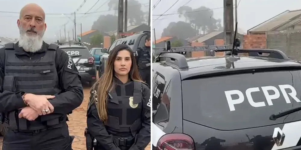 Os policiais contam com apoio de cães de faro da PCPR e da Guarda Civil Municipal