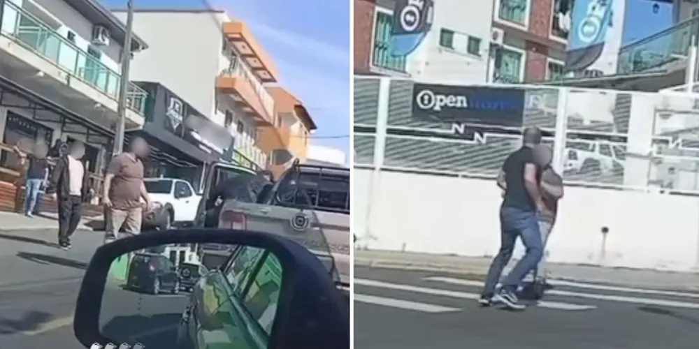 A confusão foi presenciada por comerciantes, motoristas e pedestres