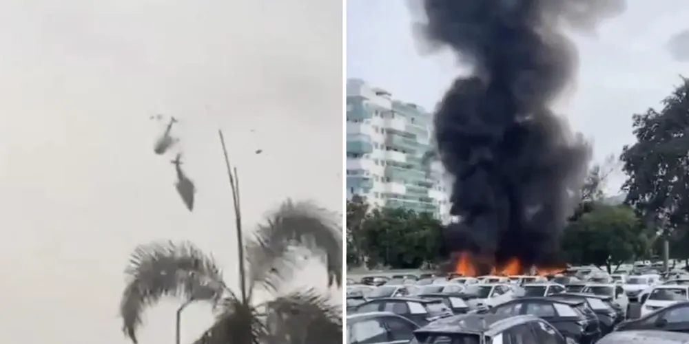 Os dois helicópteros teriam colidido ainda no ar antes de caírem