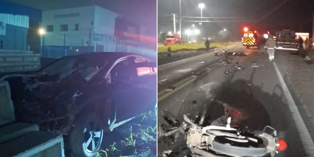 Diante do impacto da batida, o condutor e o passageiro da motocicleta não resistiram à gravidade dos ferimentos