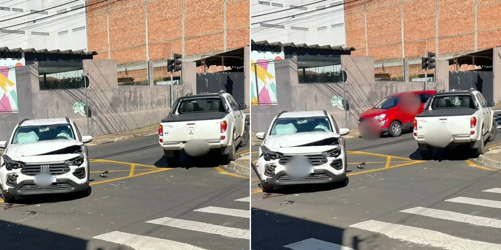 A colisão ocorreu no cruzamento das ruas Santos Dumont e do Rosário