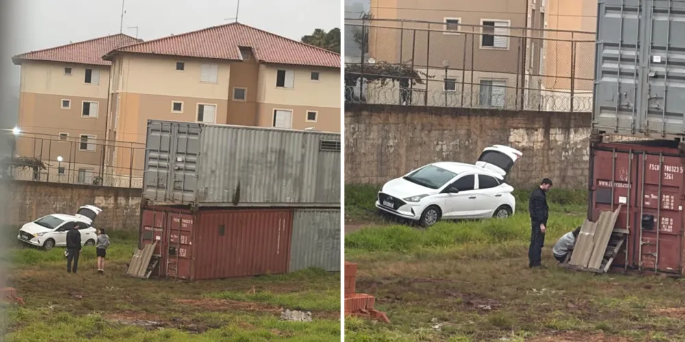Os moradores tentam analisar as gravações para identificar a placa do carro e encaminhar o caso às autoridades policiais
